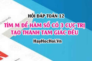 Tìm m để 3 điểm cực trị tạo thành tam giác đều? Hỏi đáp Toán 12